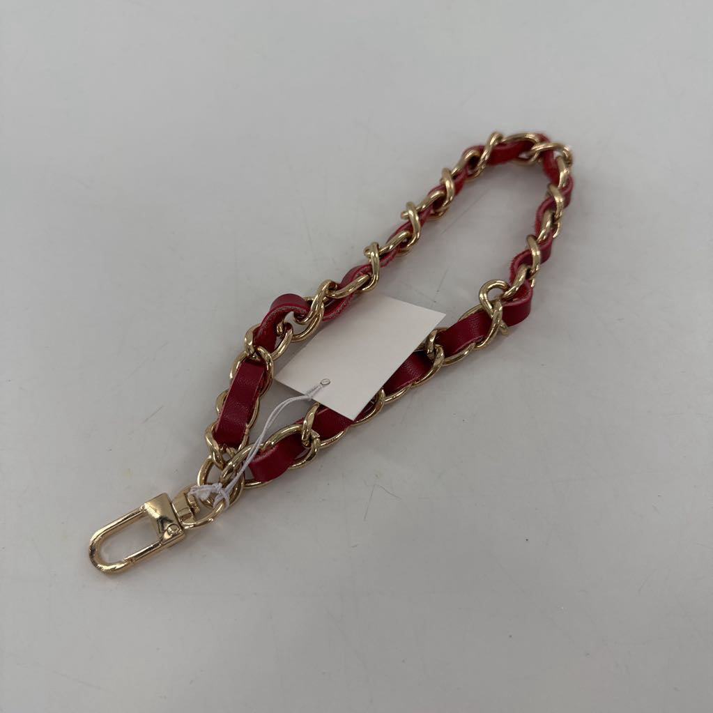 leather metal chin wristlet strap