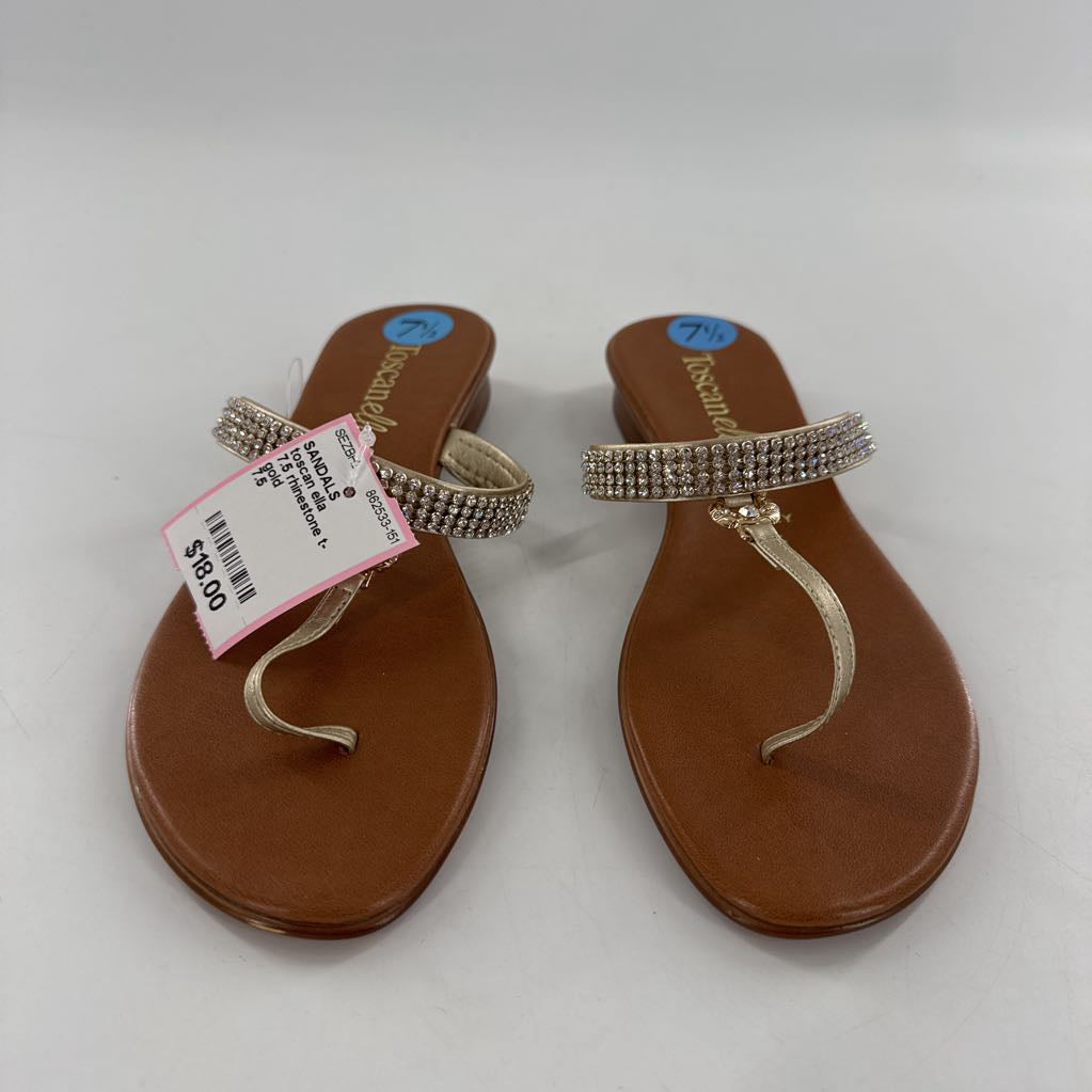 7.5 rhinestone t-strap sandal