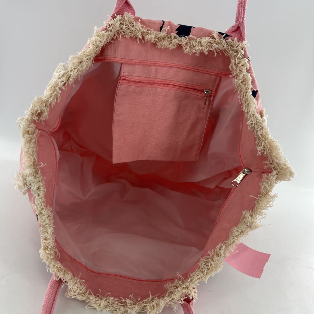 palm tree fringe tote bag