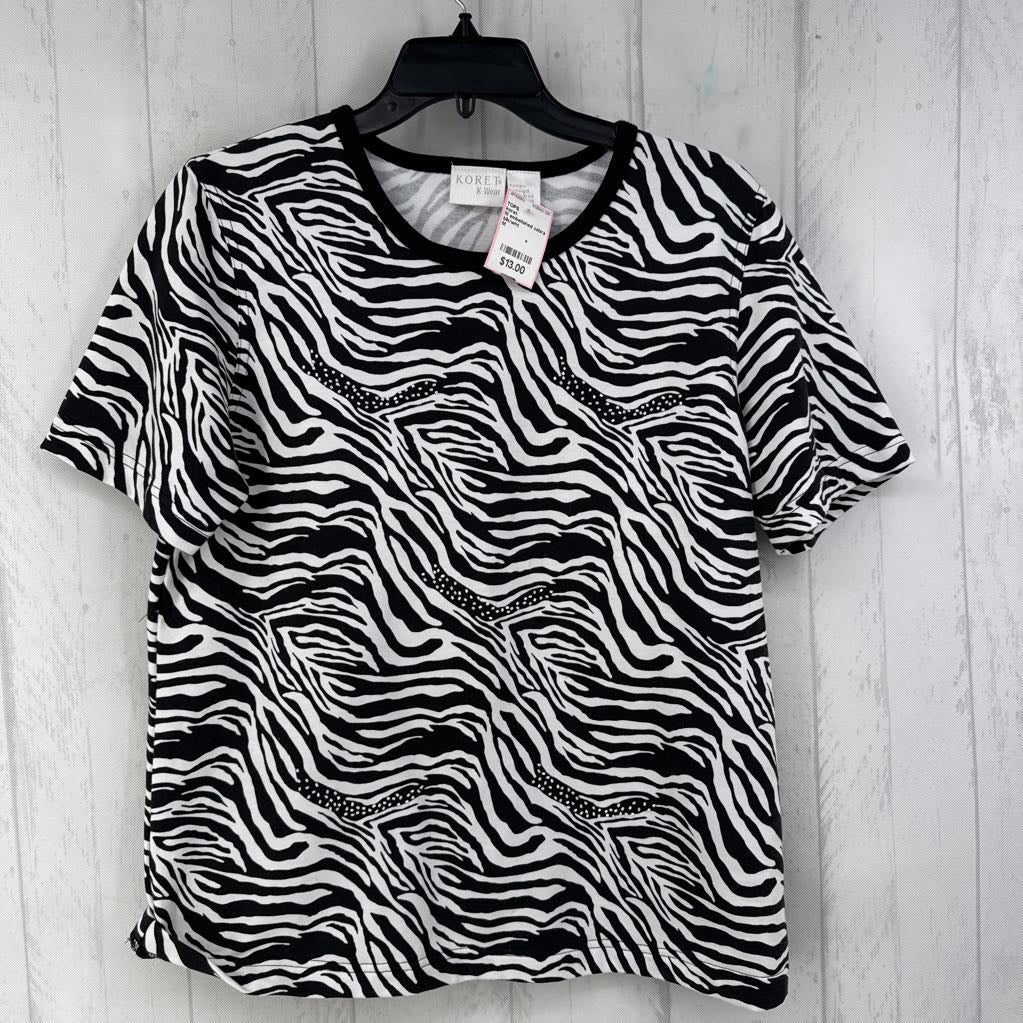 M embelished zebra stripe s/s tee