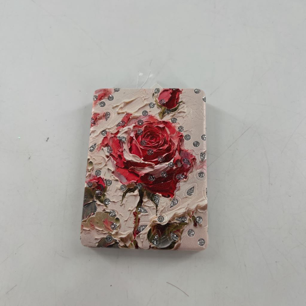 compact mirror-red rose