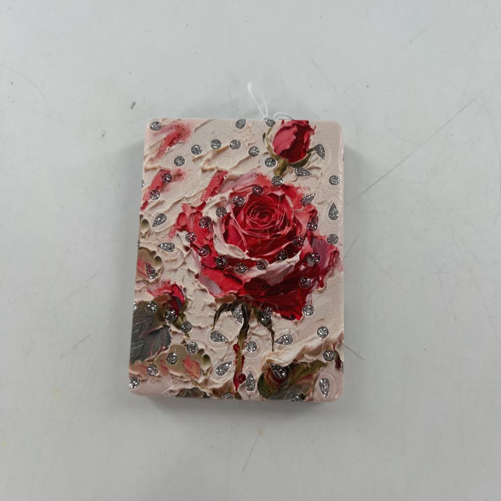 compact mirror-red rose