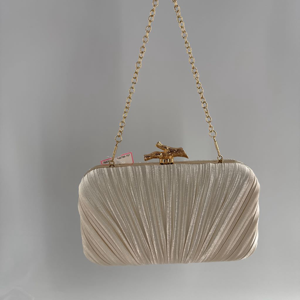 pleated satin clutch bag