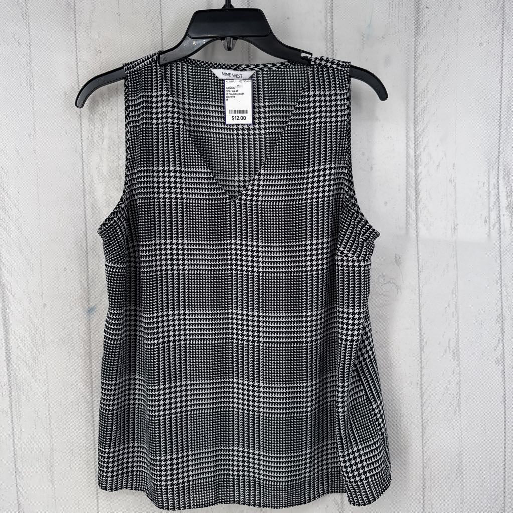 M houndstooth print v-neck tank