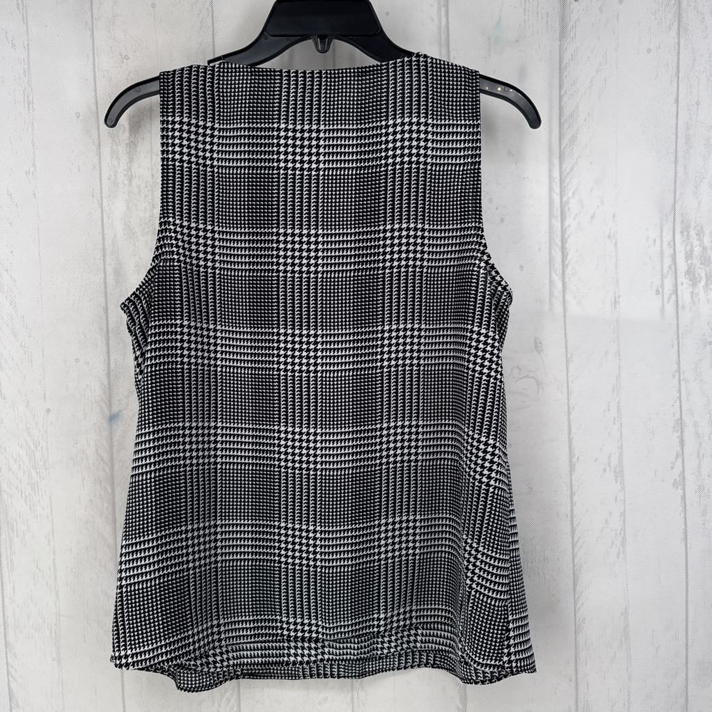 M houndstooth print v-neck tank