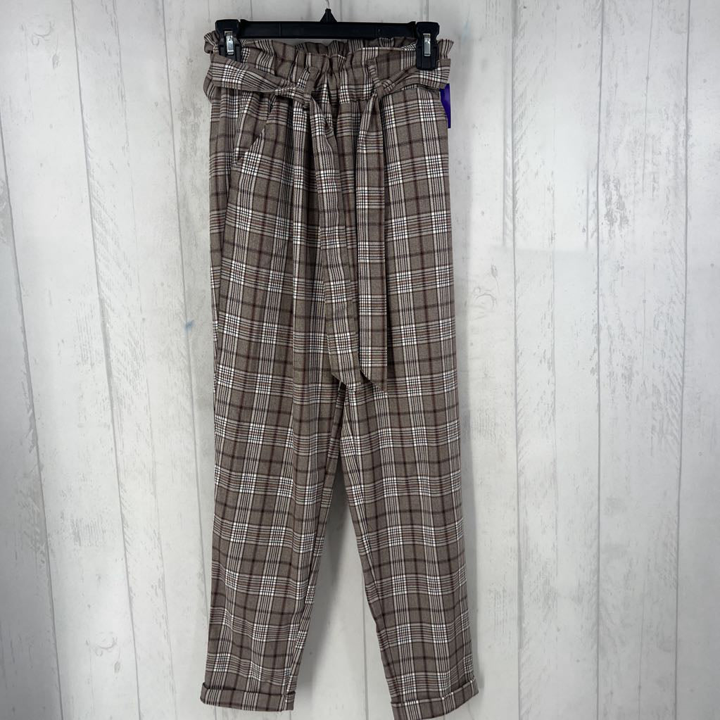 XS plaid wide leg pants