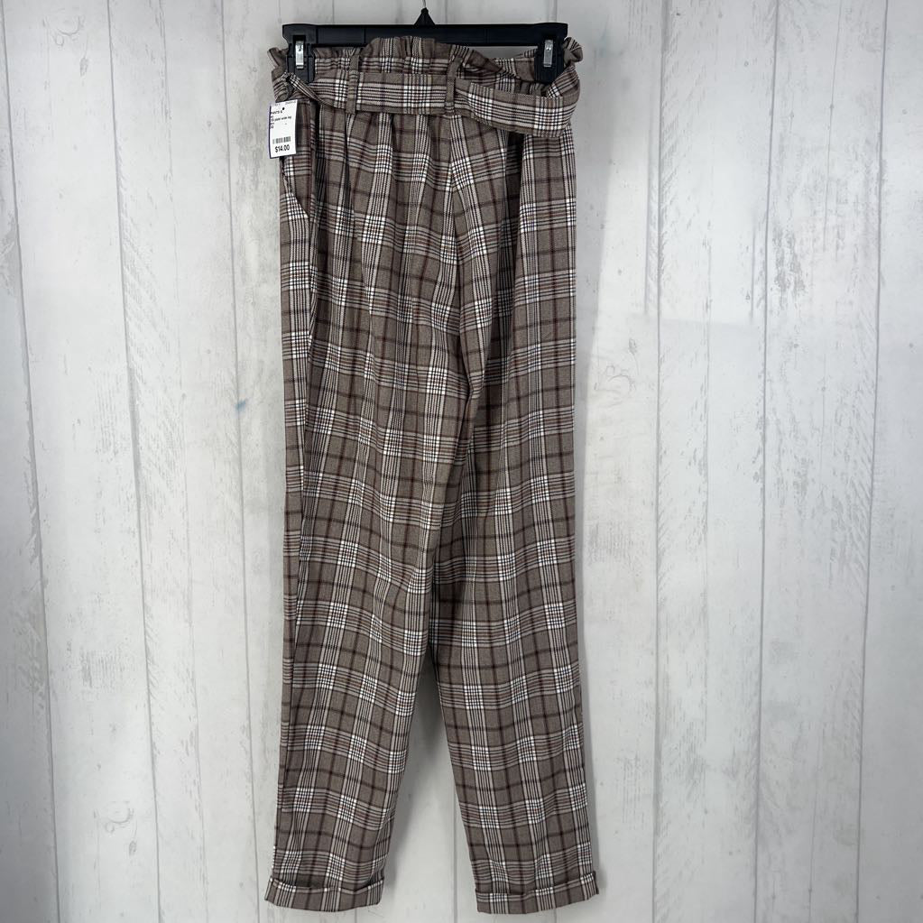 XS plaid wide leg pants