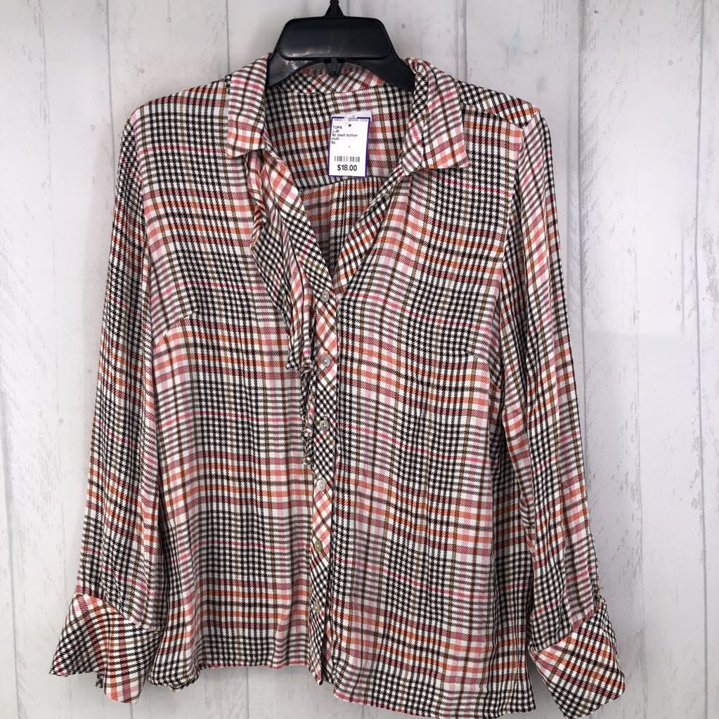 Sp plaid button down l/s top