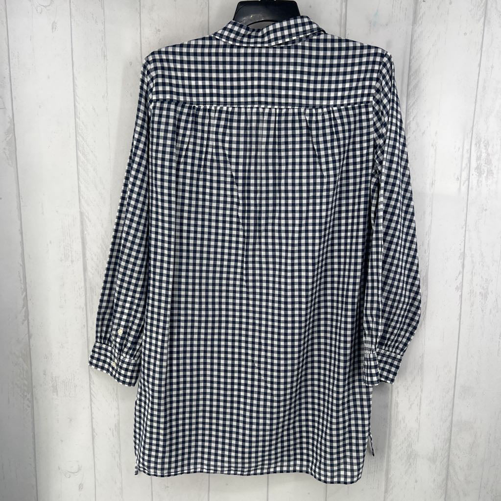 S plaid v-neck l/s tunic