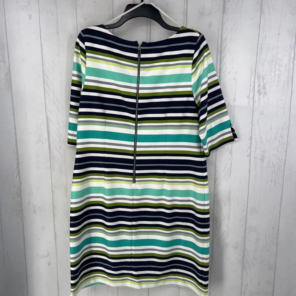 16 striped elbow slv dress