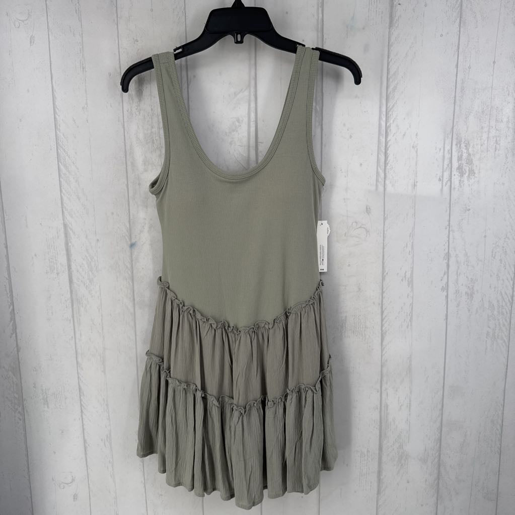 S ribbed tiered slvls dress