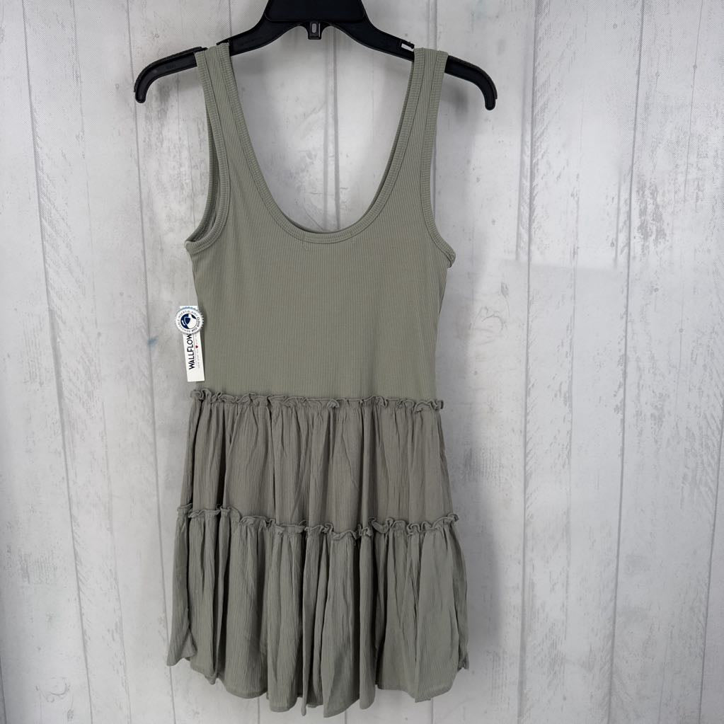 S ribbed tiered slvls dress