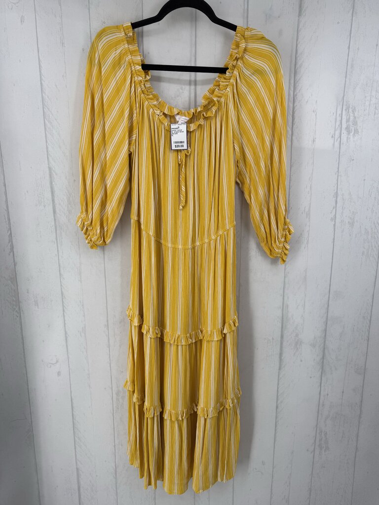 XL striped tiered 3/4 slv dress
