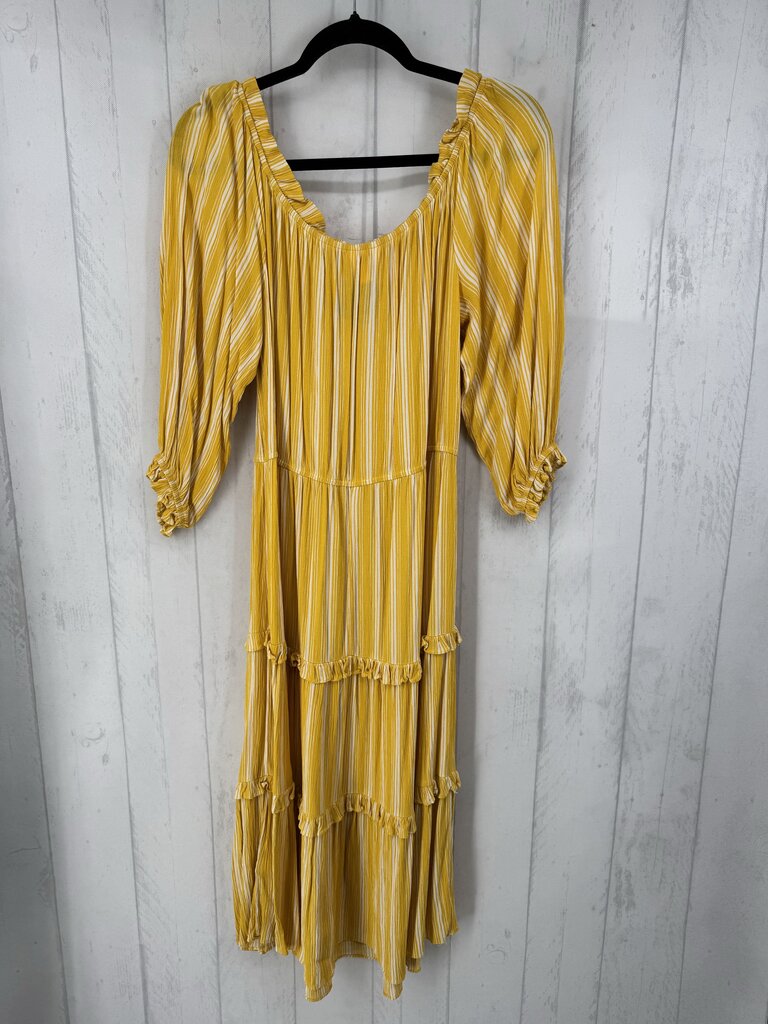 XL striped tiered 3/4 slv dress