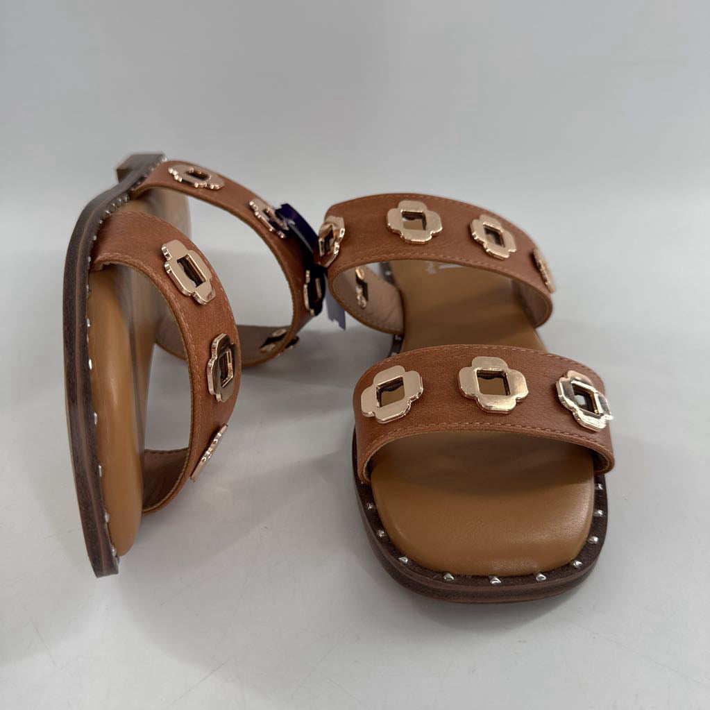 7 gold grommet strap sandal