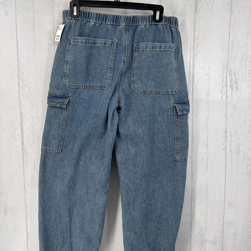 M cargo wide leg pull-on jeans