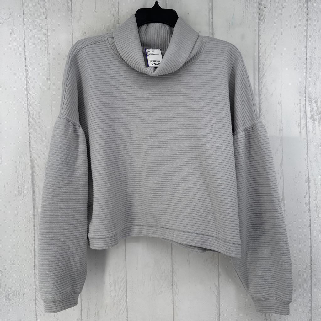 M l/s ribbed cowl neck top