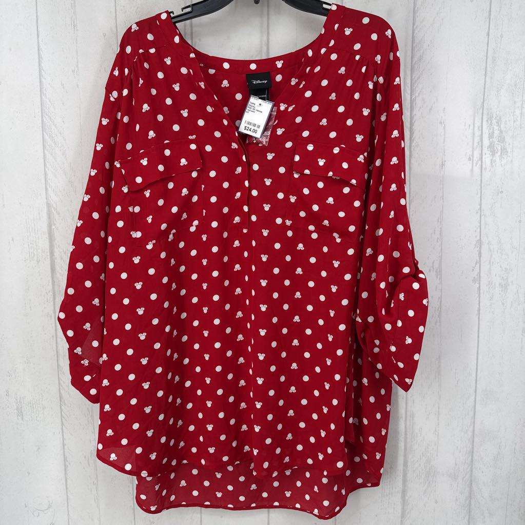 R50 4X minnie mouse print tab slv top