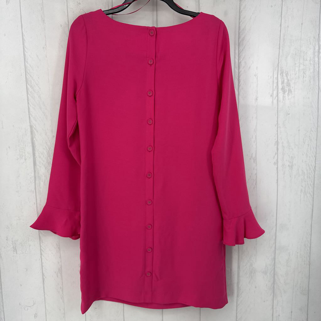 2 button back flare slv dress l/s