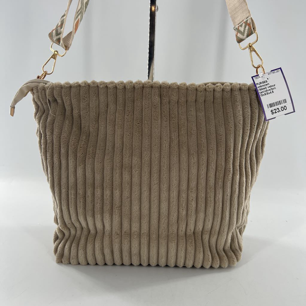 ribbed velour woven strap crossbody