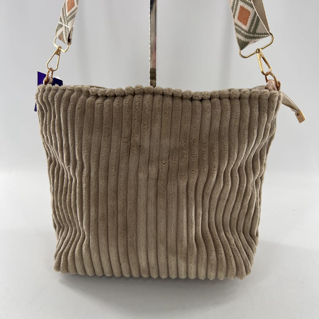 ribbed velour woven strap crossbody