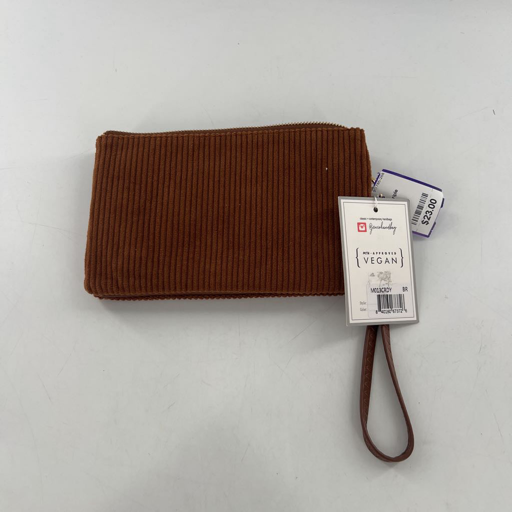 corduroy triple compartment wristlet