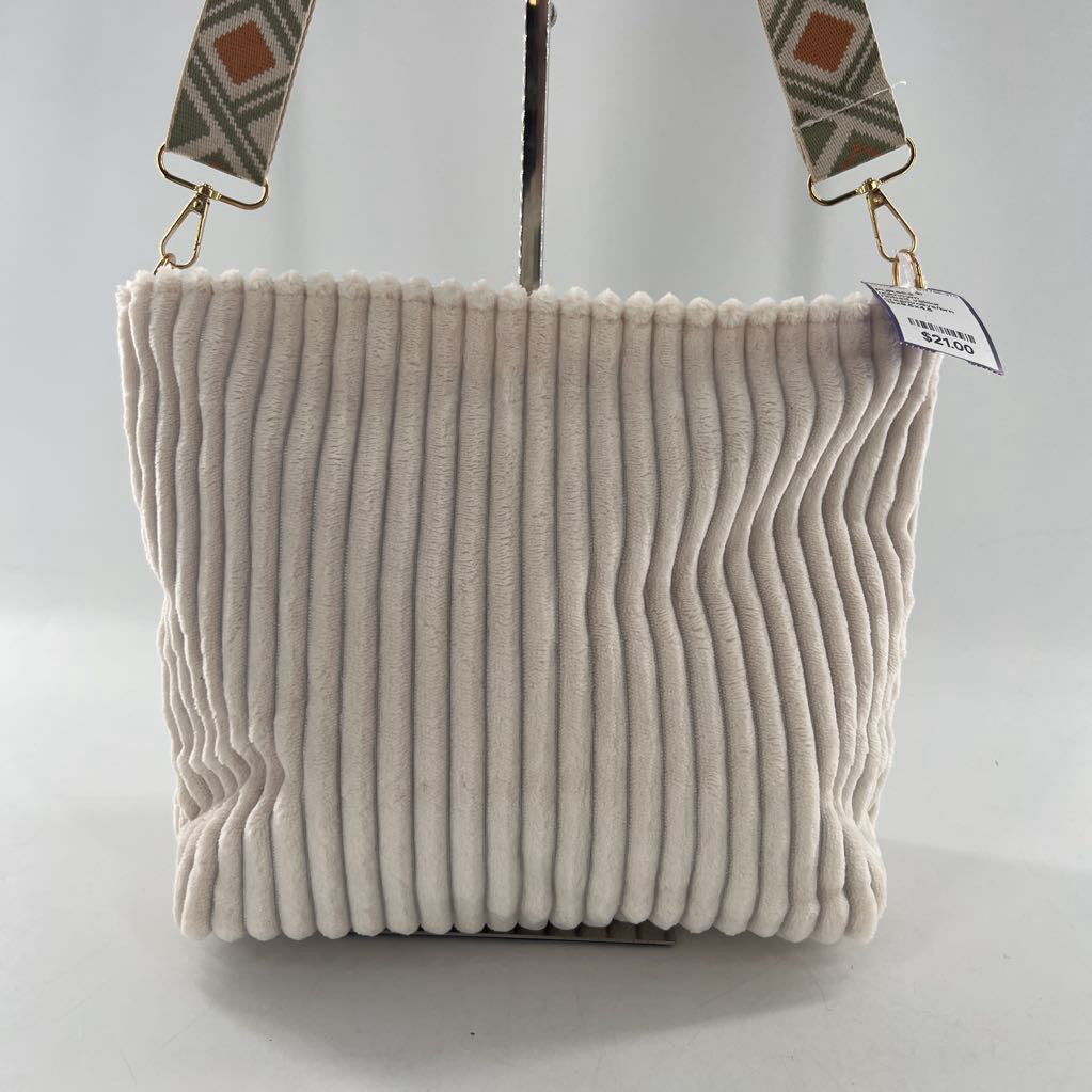 ribbed velour woven strap crossbody