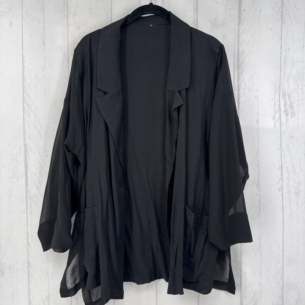 L lightweight w/sheer blazer