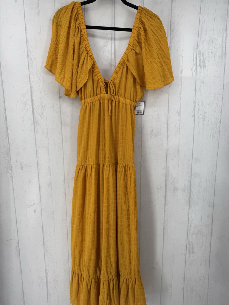 S textured open back maxi dress