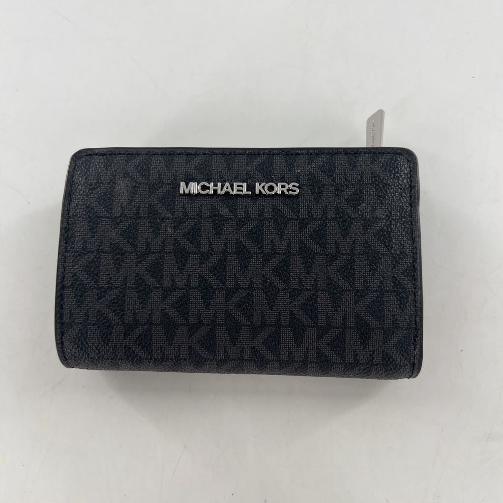 monogram zip around bi-fold wallet