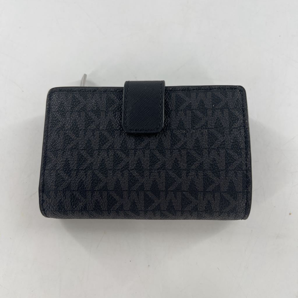 monogram zip around bi-fold wallet