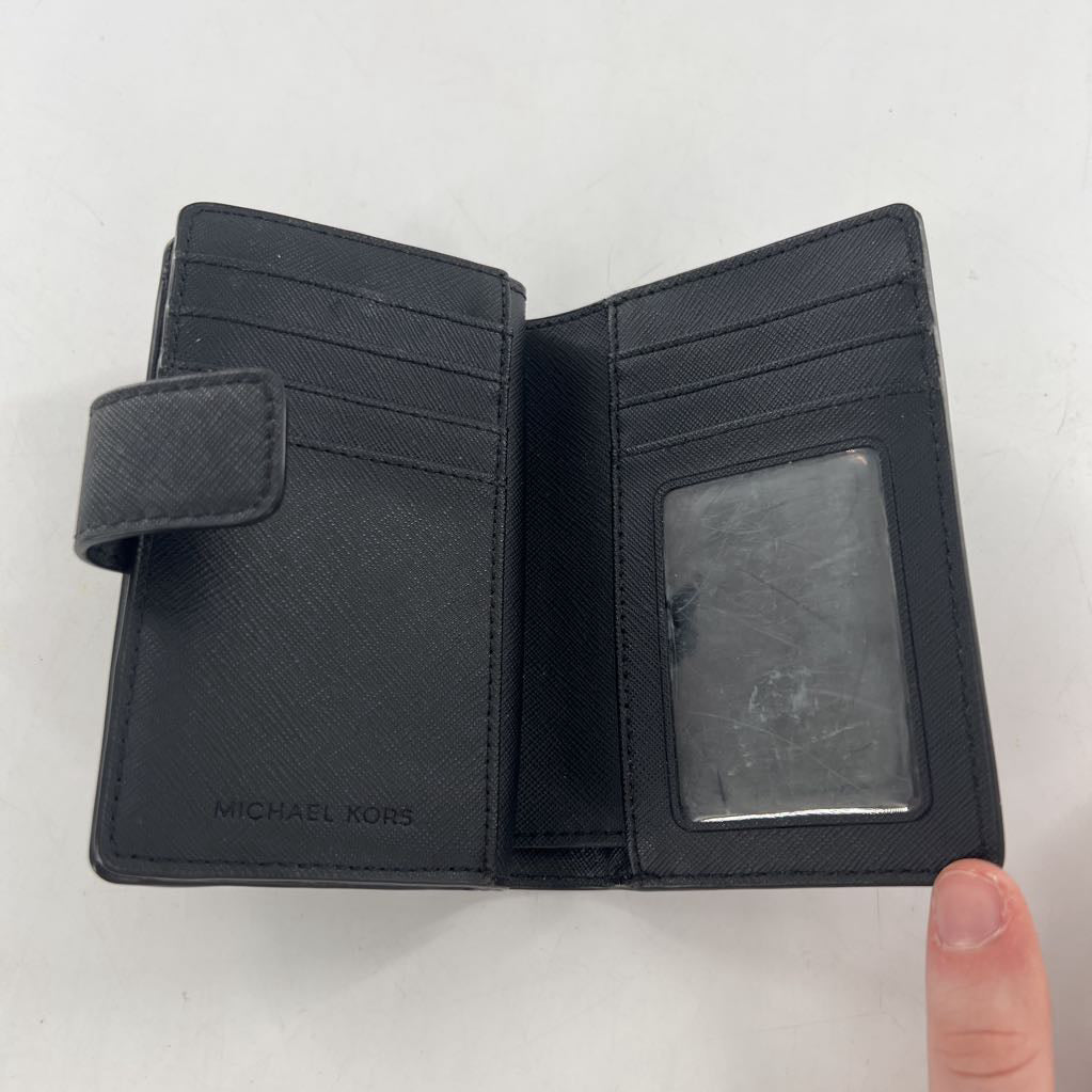 monogram zip around bi-fold wallet
