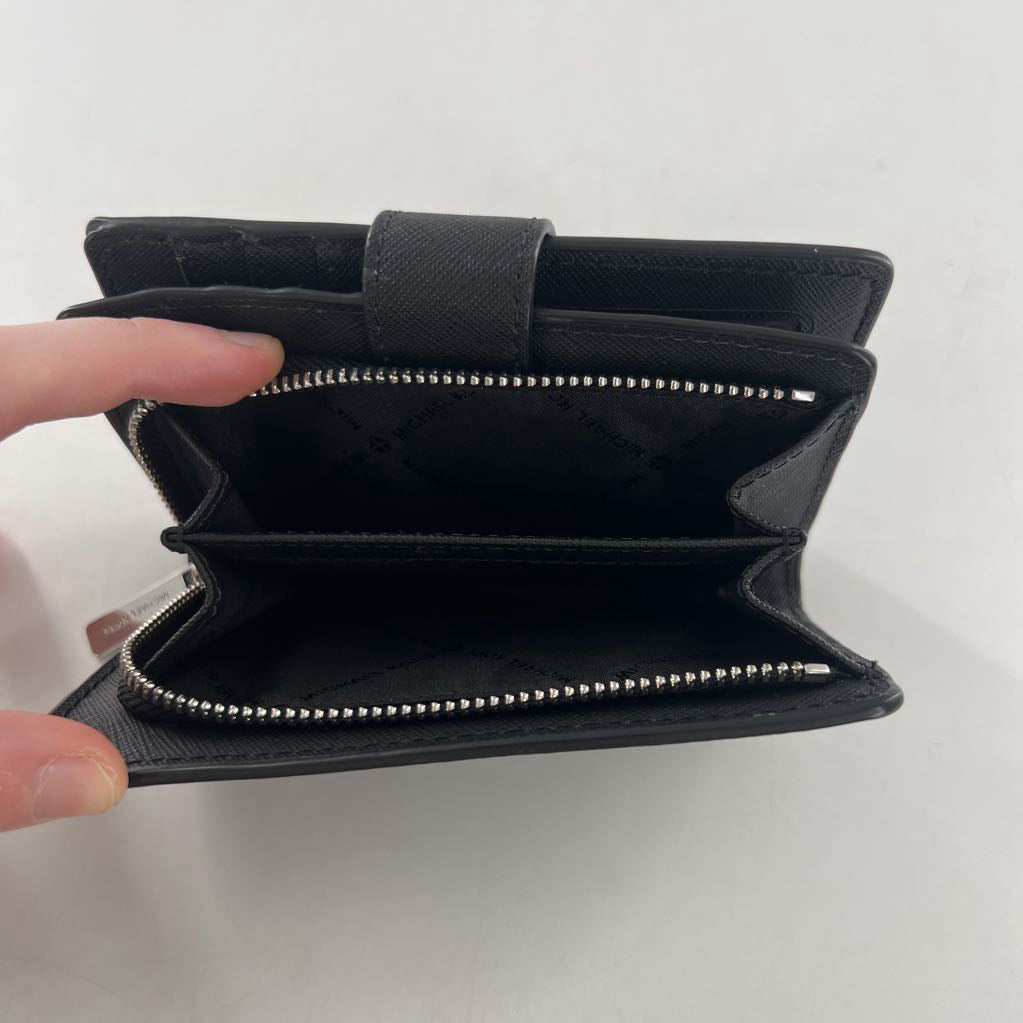 monogram zip around bi-fold wallet