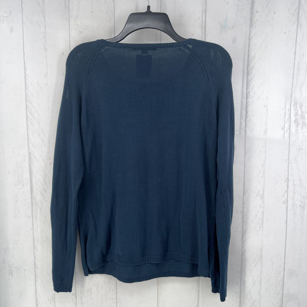 L crewneck woven slv sweater