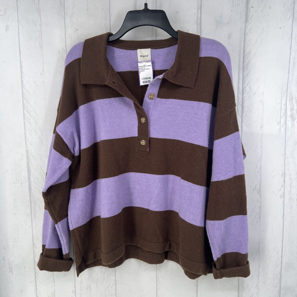 M striped henley sweater