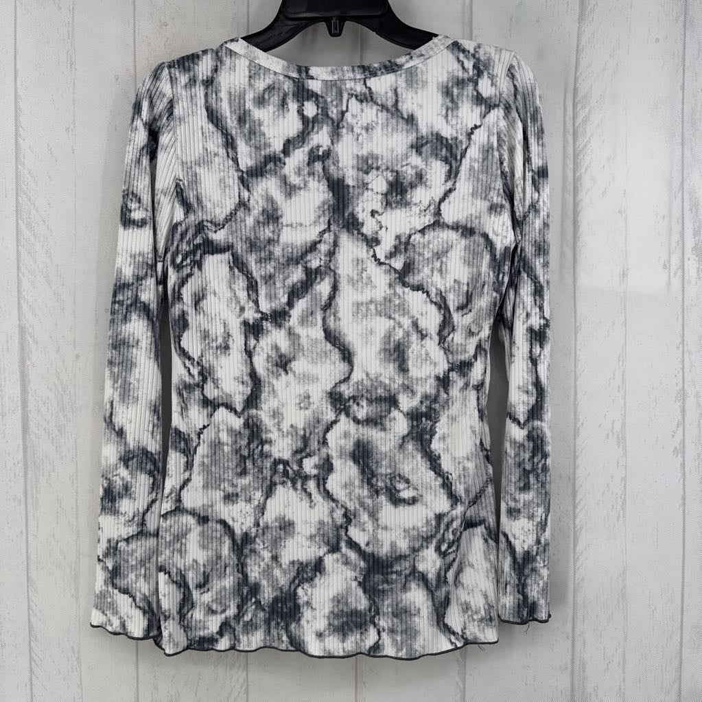 S ribbed tie-dye l/s henley