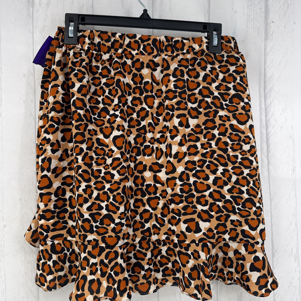 L animal print wrap skirt