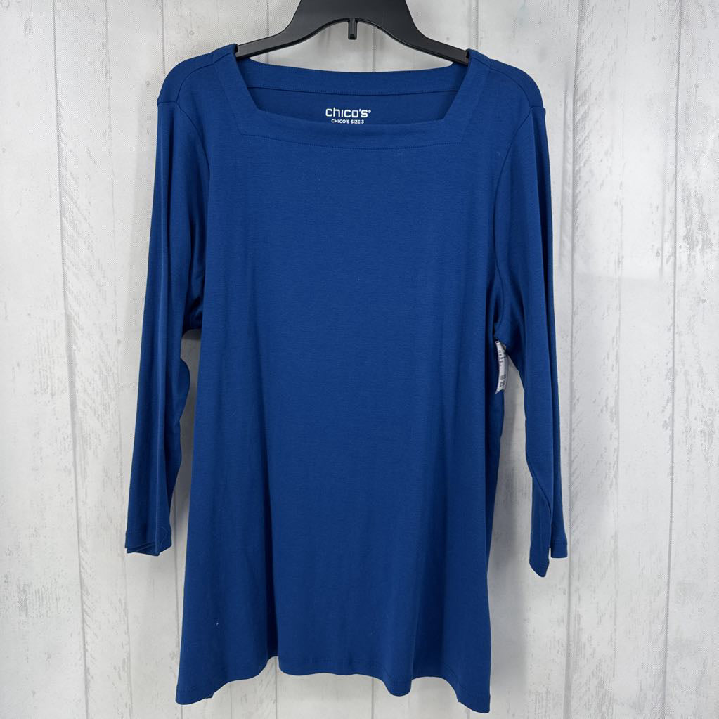 XL square neck 3/4 slv top