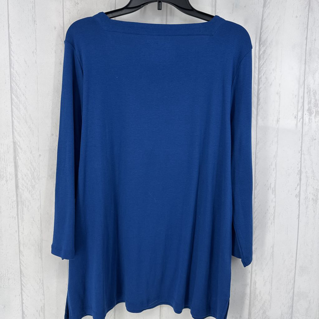 XL square neck 3/4 slv top