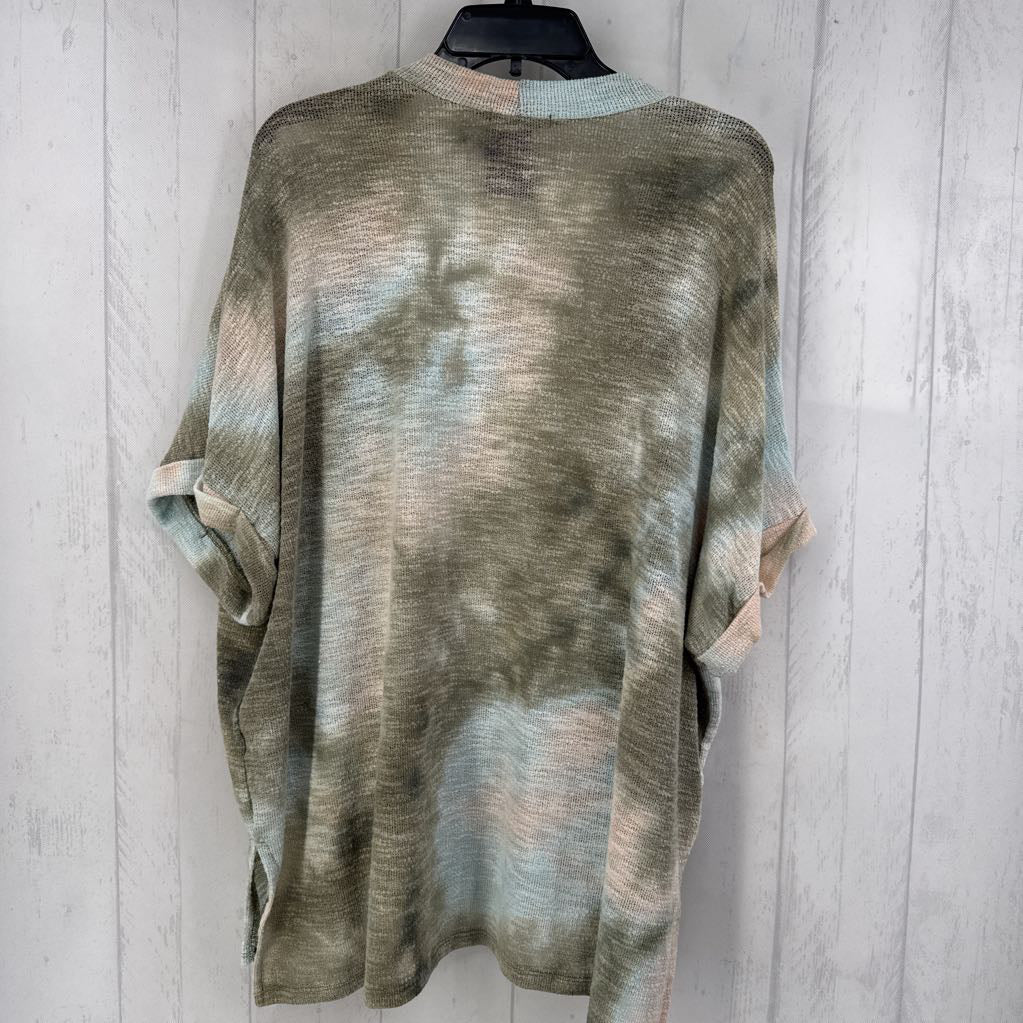 M knit drop shoulder ruana