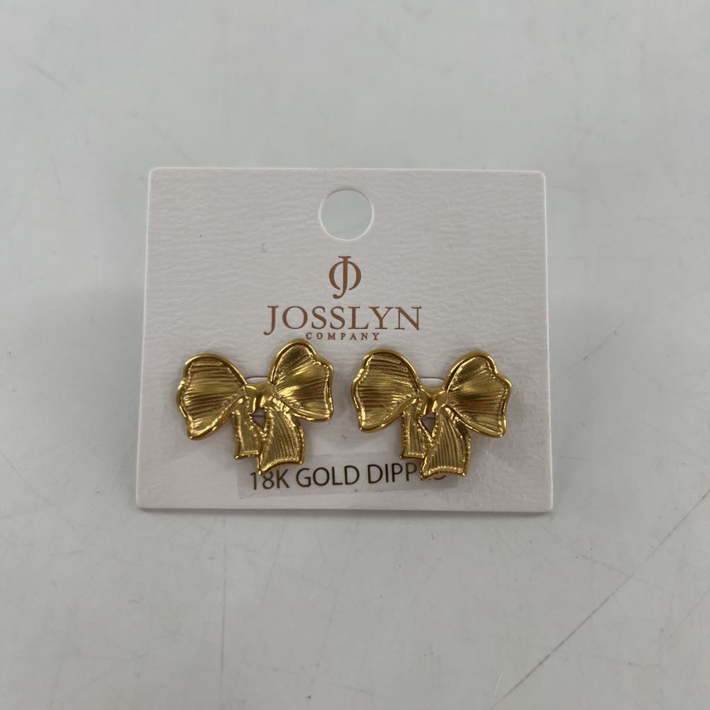 gold bow post earrings