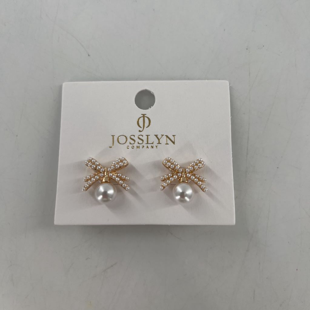 pearl drop bow earrings