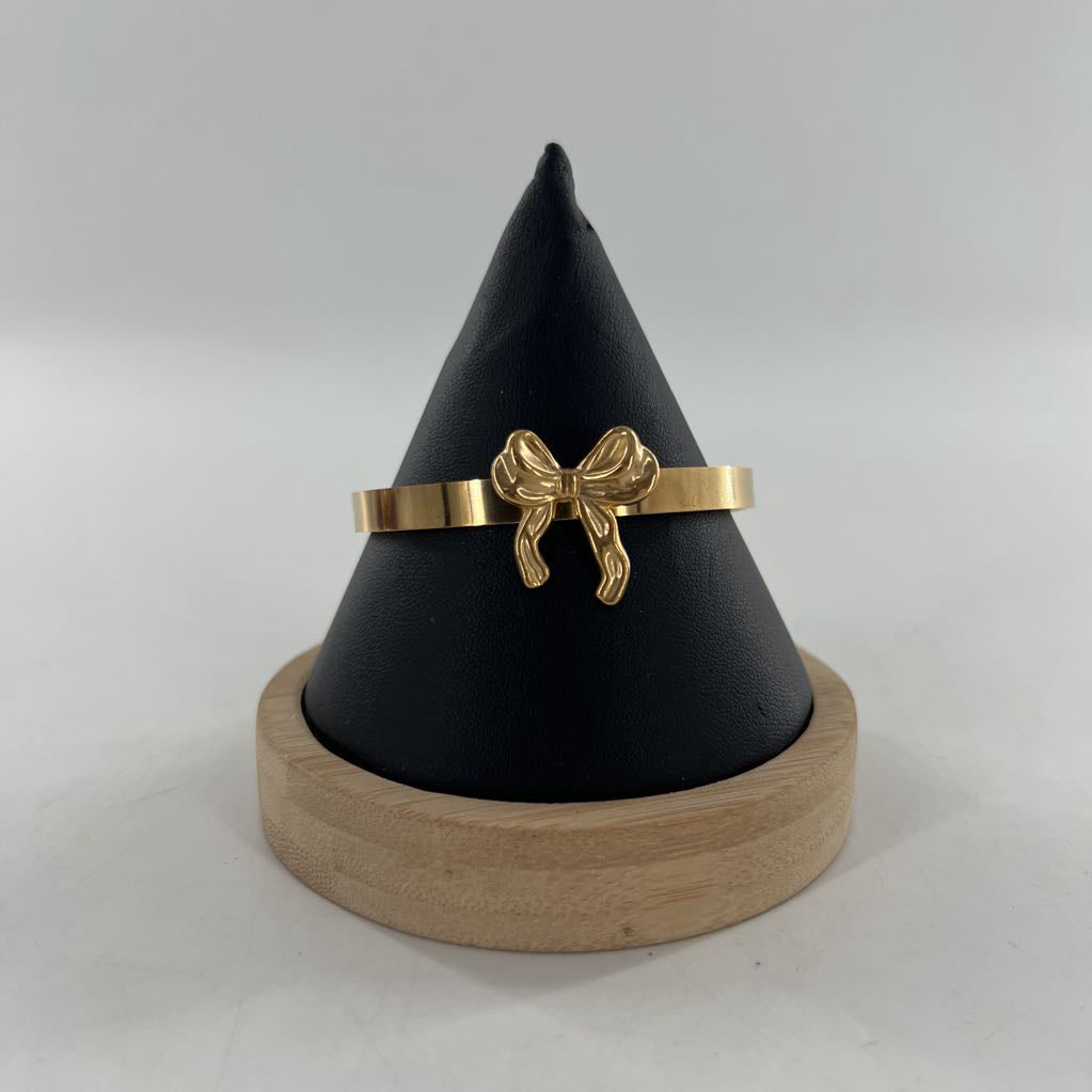 gold bow cuff bracelet