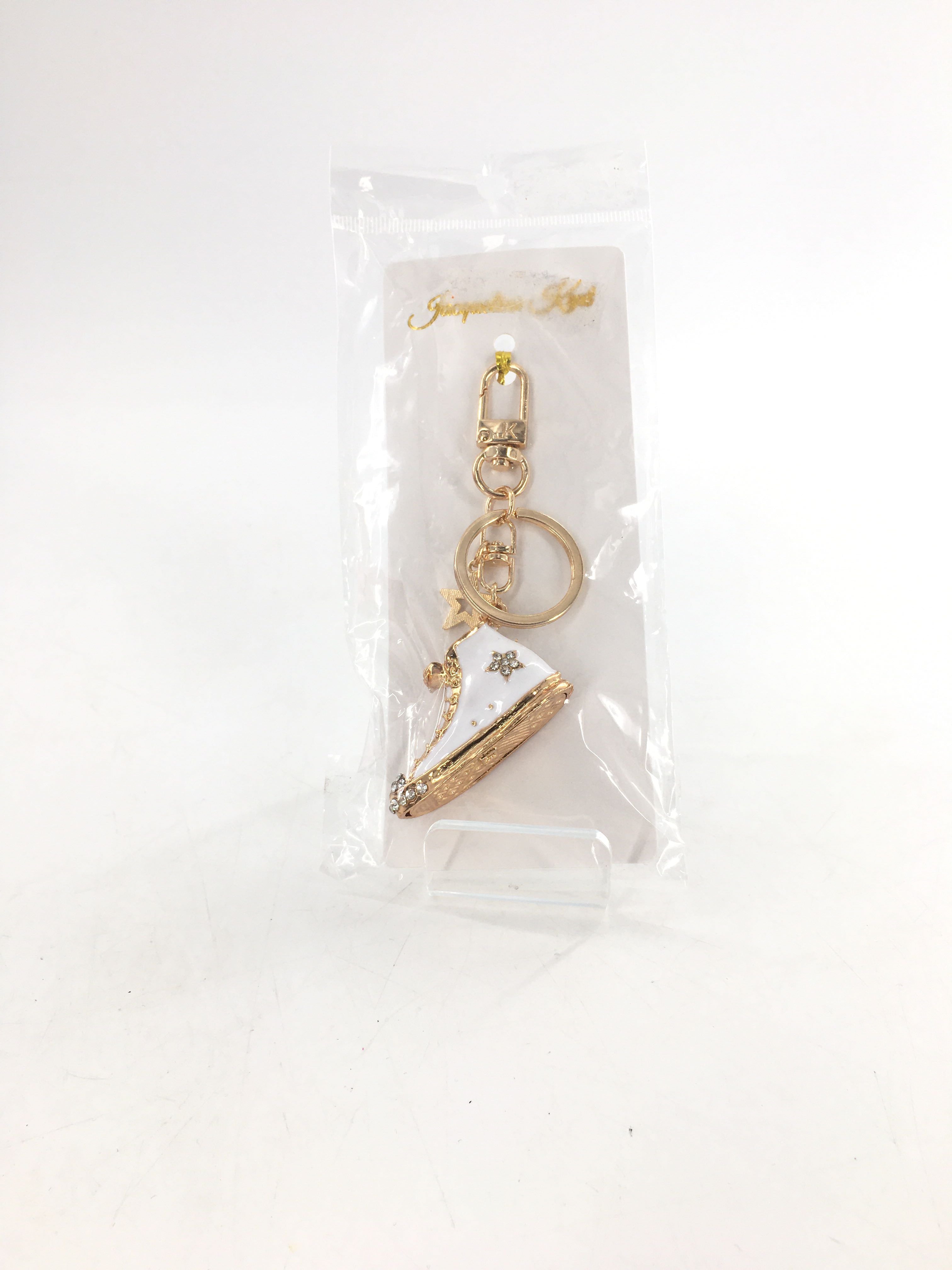 gold & white hi-top sneaker keychain