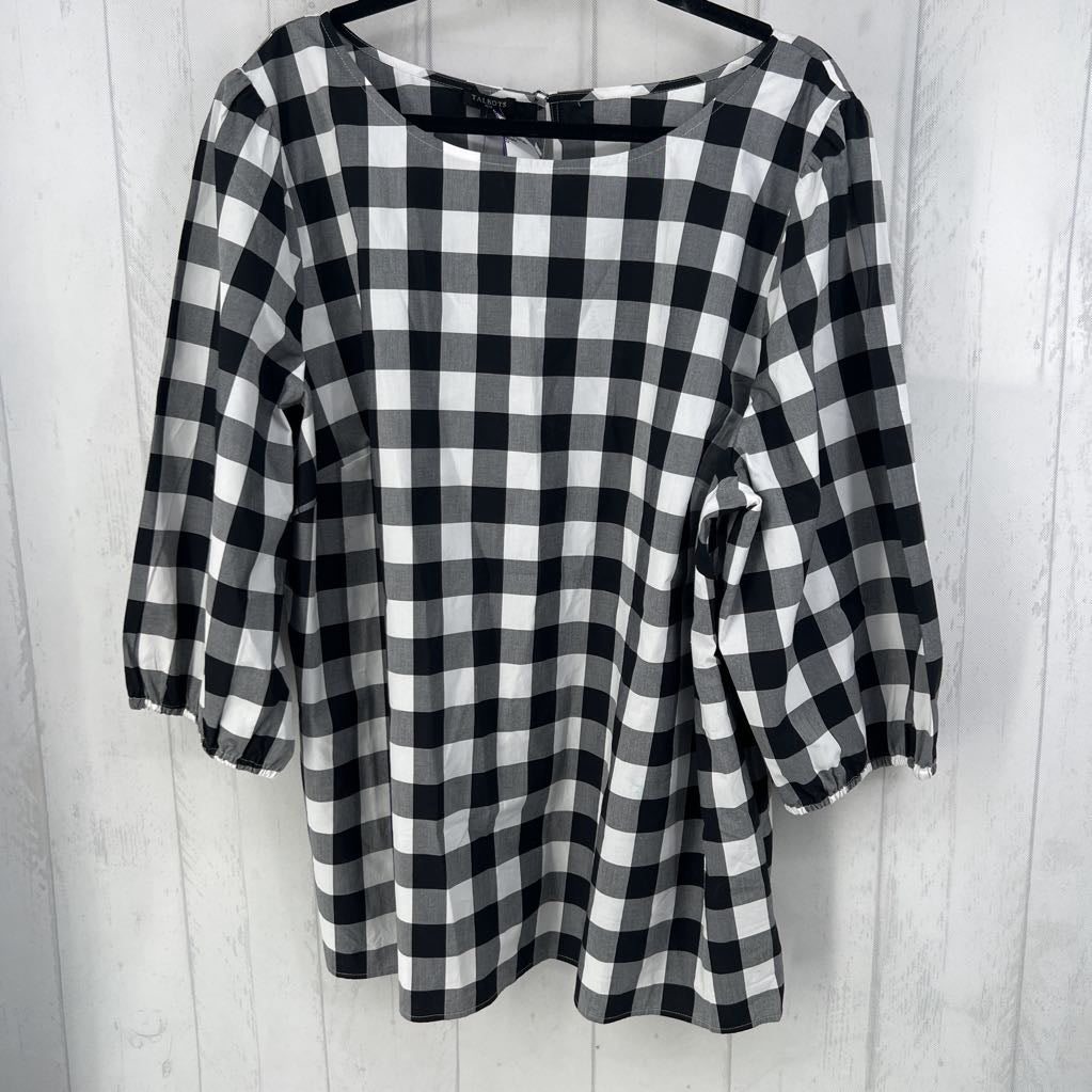 R89 3x buffalo plaid 3/4 slv top