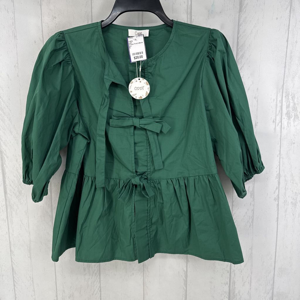 S bow front elbow slv top