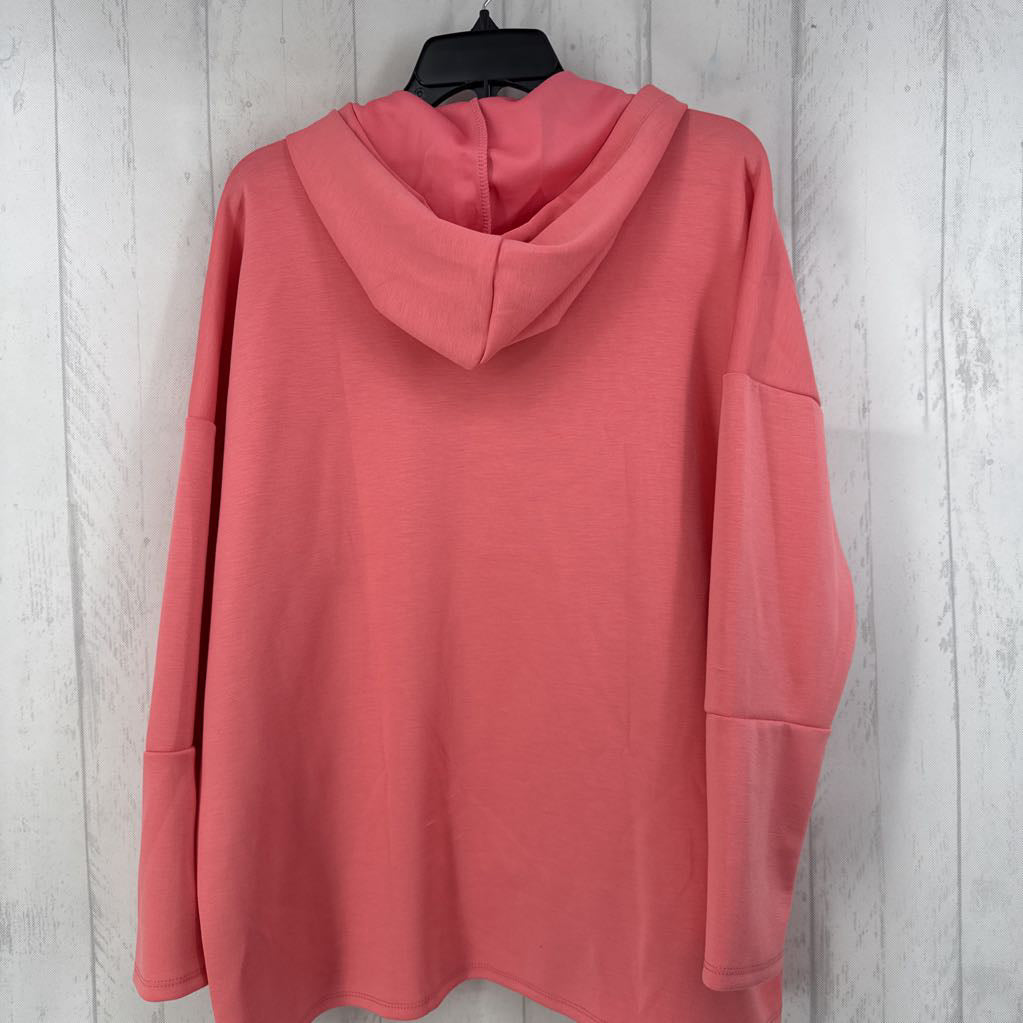 S quarter button down hooded sweatshirt