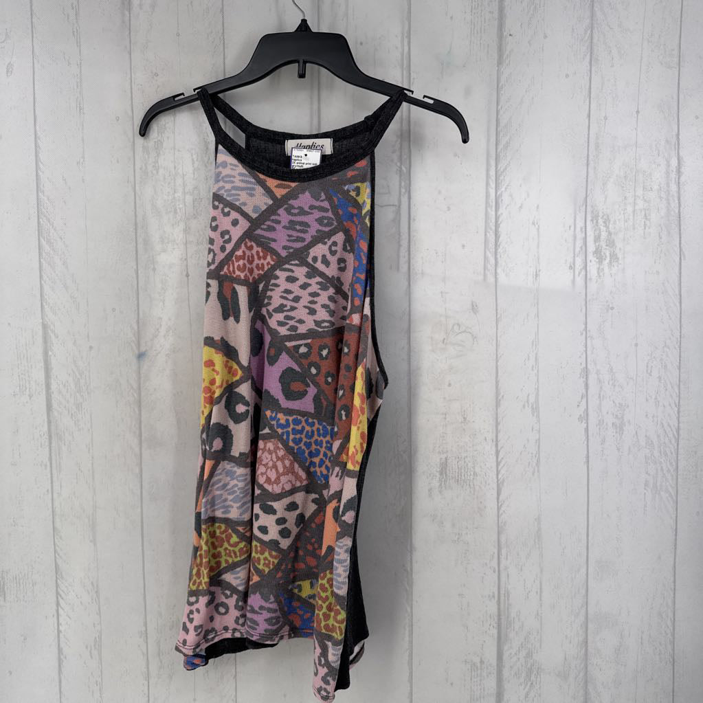 2X animal print knit slvls cami