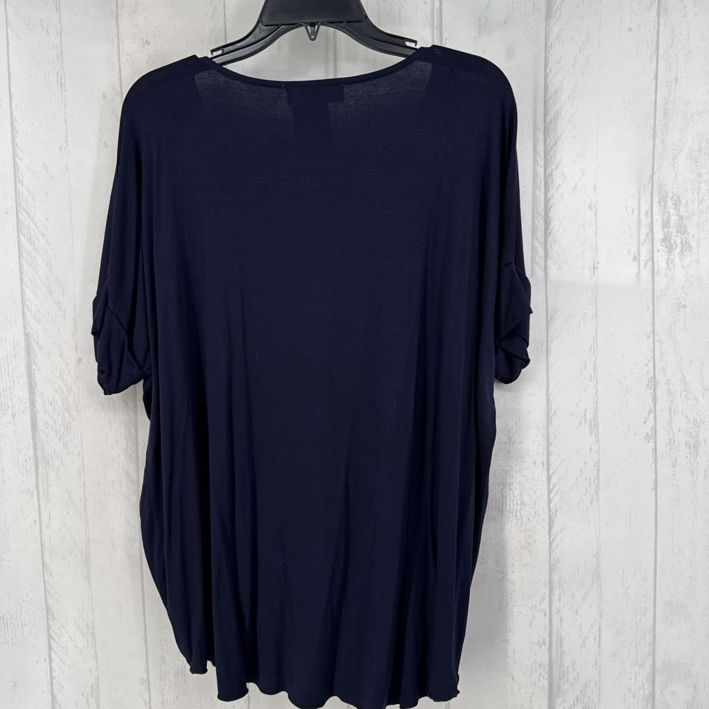 L v-neck dolman slv hi-lo top