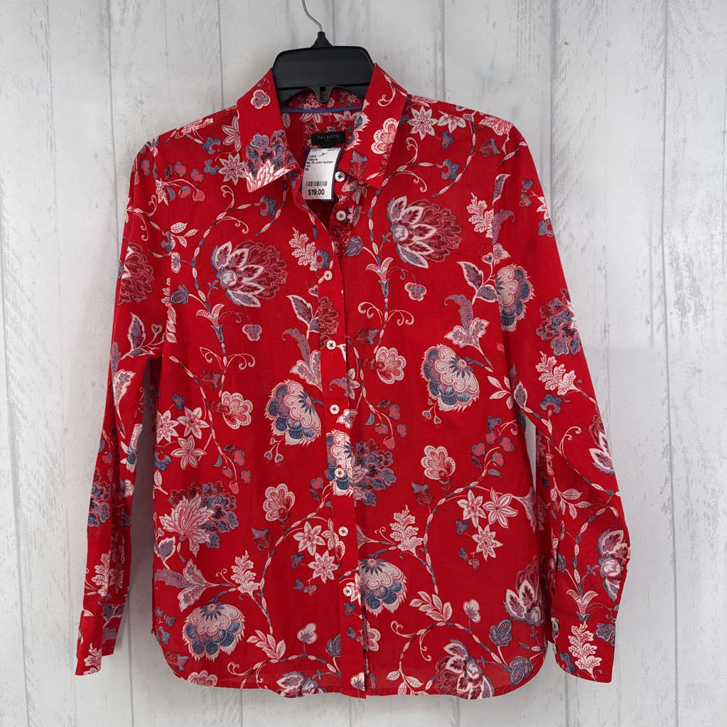 Mp flo print button down l/s top